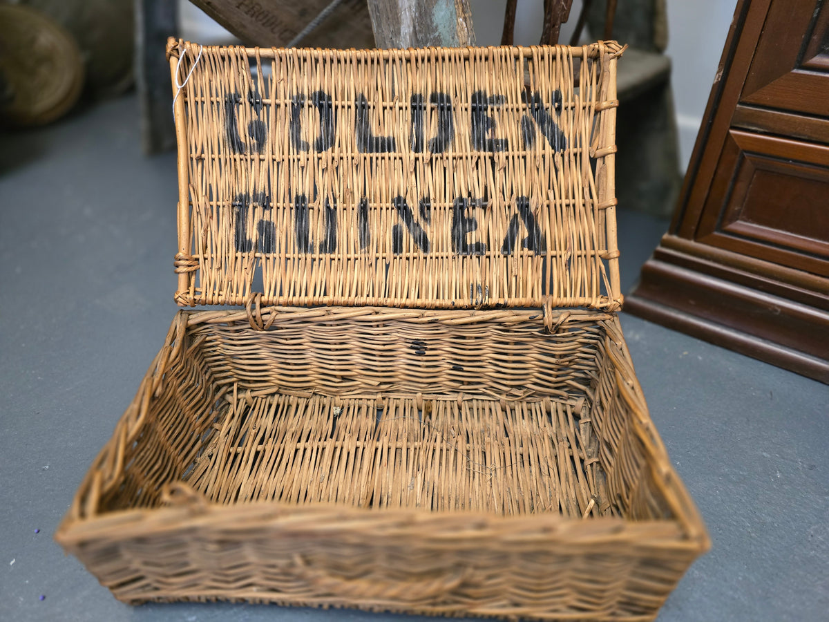 Vintage wicker laundry basket