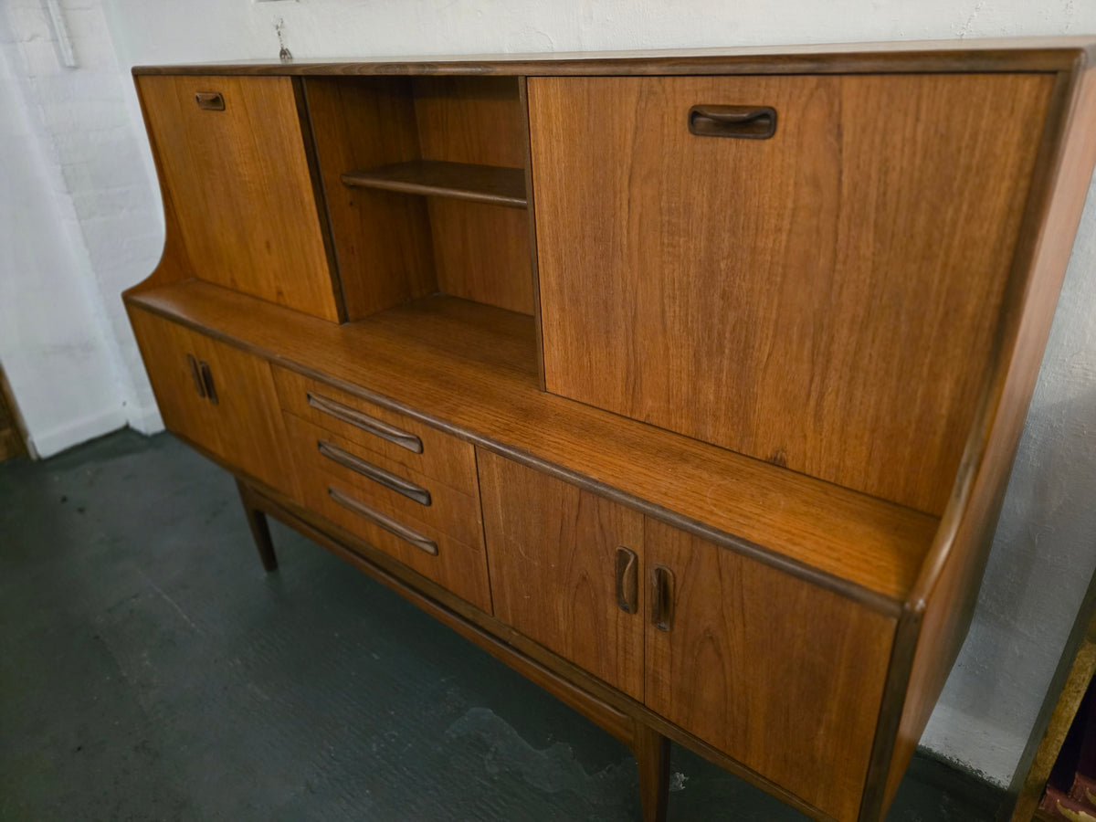 G Plan Fresco teak highboard designed by Victor Wilkins 1960s.