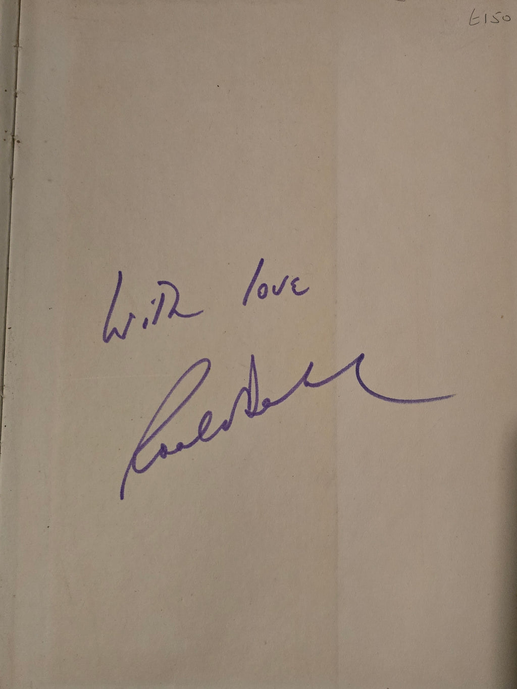 Signed Roald Dahl Book, Charlie And The Great Glass Elevator 1978