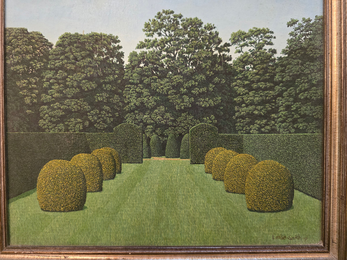 Garden Picture, Original Oil on Canvas, Leslie Smith 1979